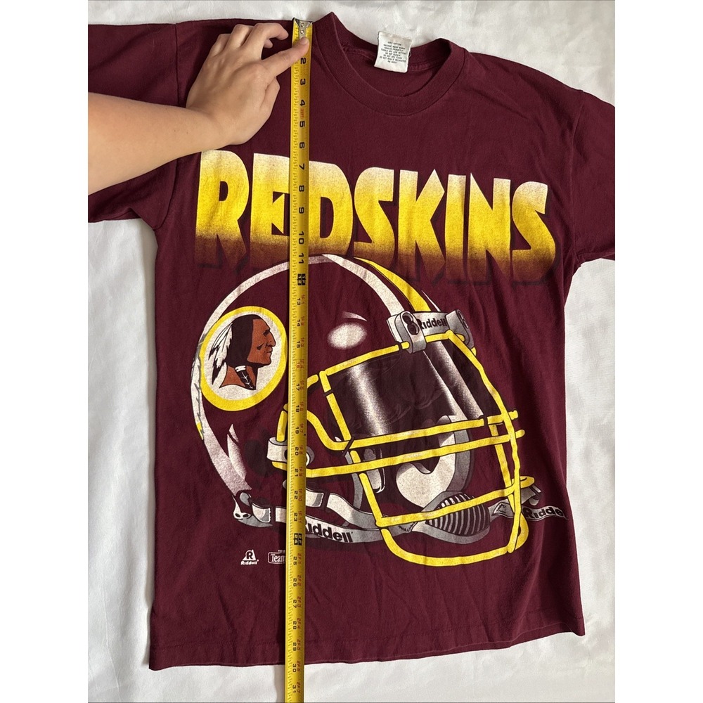 Vintage 90s Riddell Washington Redskins NFL Football Helmet T Shirt Men's Medium - Picture 3 of 11